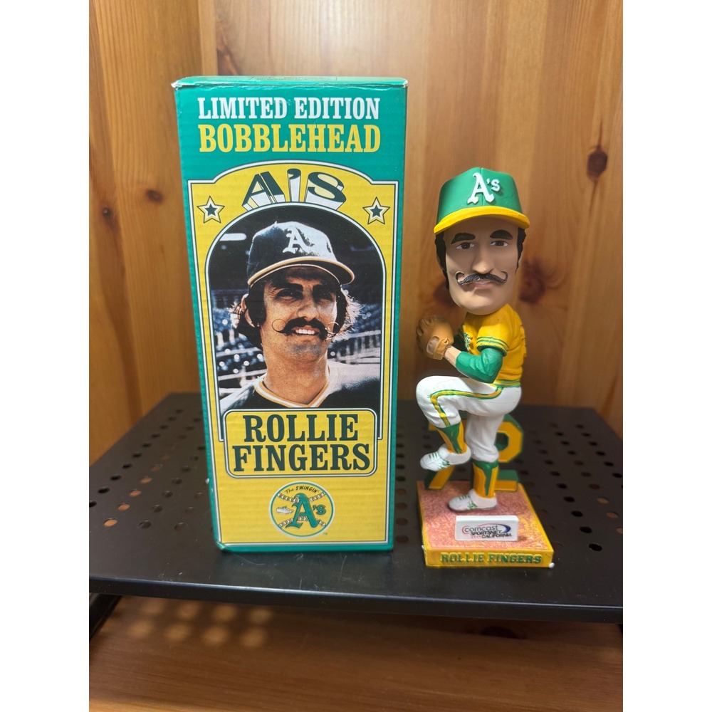 Rollie Fingers Oakland A's Limited Edition Bobblehead MLB Hall of Fame 34 Boxed
